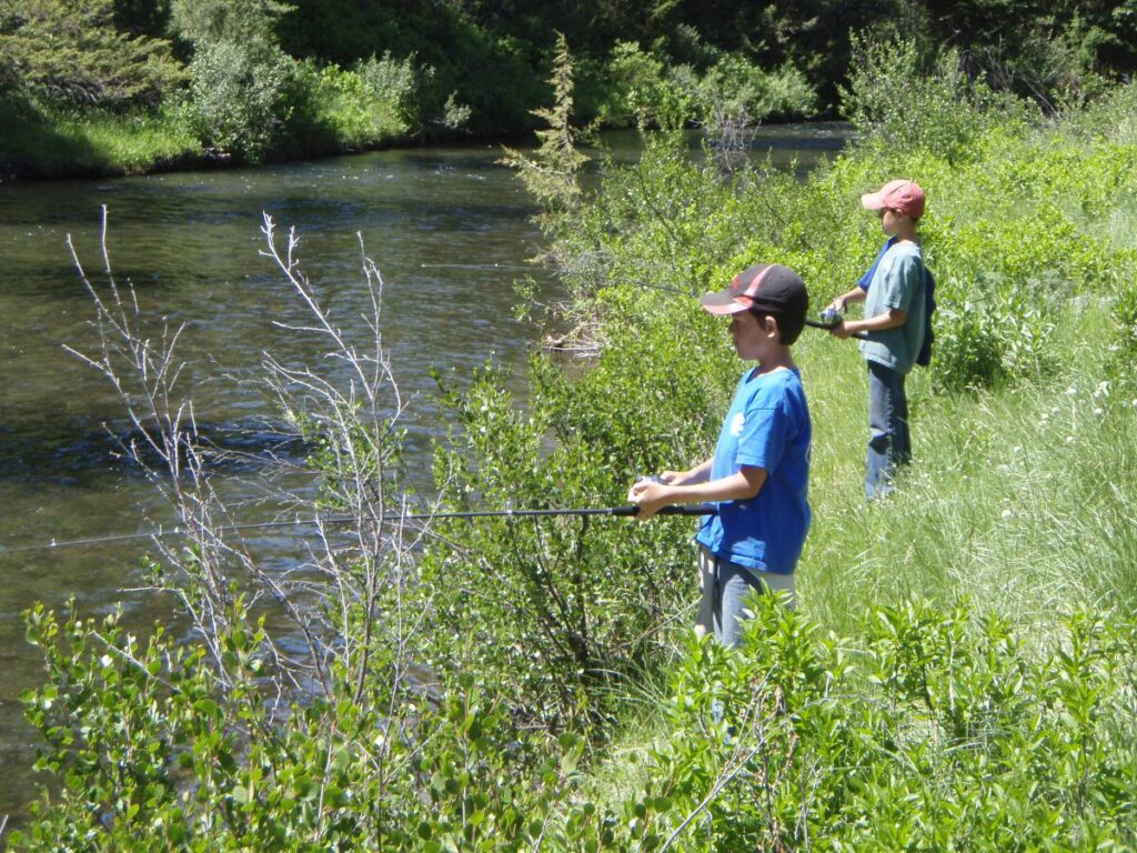 The stocked trout ponds on the ranch property provide fishing for guests of all ages and abilities