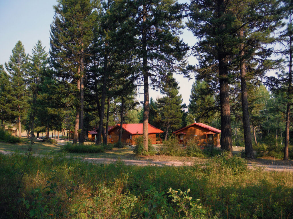 Nestled in the trees, the cabins at the ranch provide a quiet place to relax and enjoy Montana’s beauty after a day of adventure.